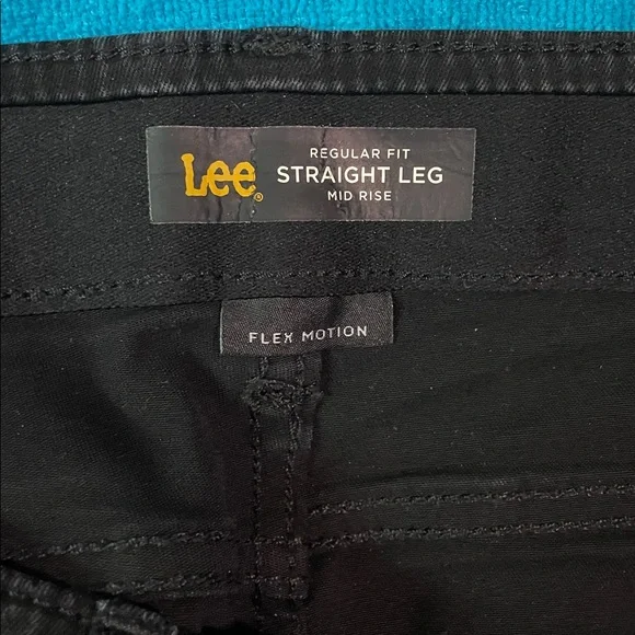 Lee Regular Fit Straight Leg Mid Rise Flex Motion Size 14 Black - Picture 6 of 6